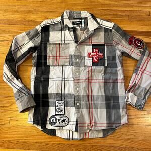 Cookies Men's Casual Plaid Button Down Shirt - Black, Gray, Red